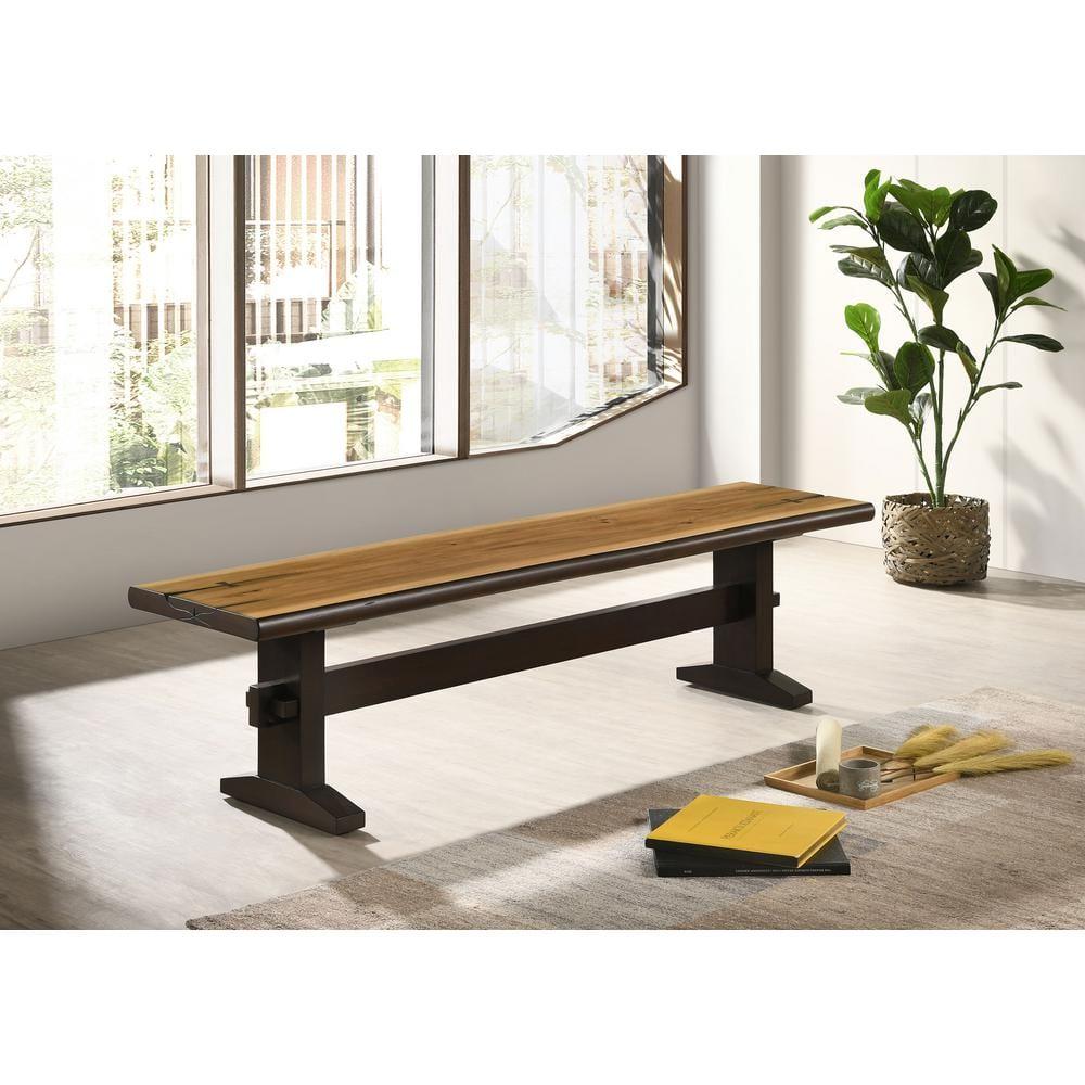 Bexley Trestle Bench Natural Honey and Espresso
