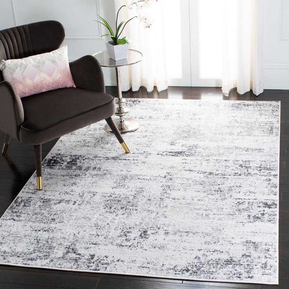 Amelia ALA700 Power Loomed Area Rug - Ivory/Grey - 6'7"x6'7" - Safavieh.