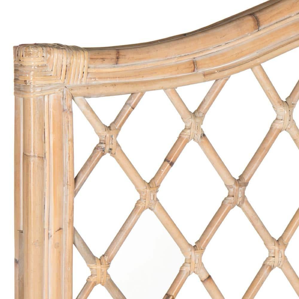 SAFAVIEH Gabrielle Coastal Geometric Wicker Headboard, Queen, White Washed