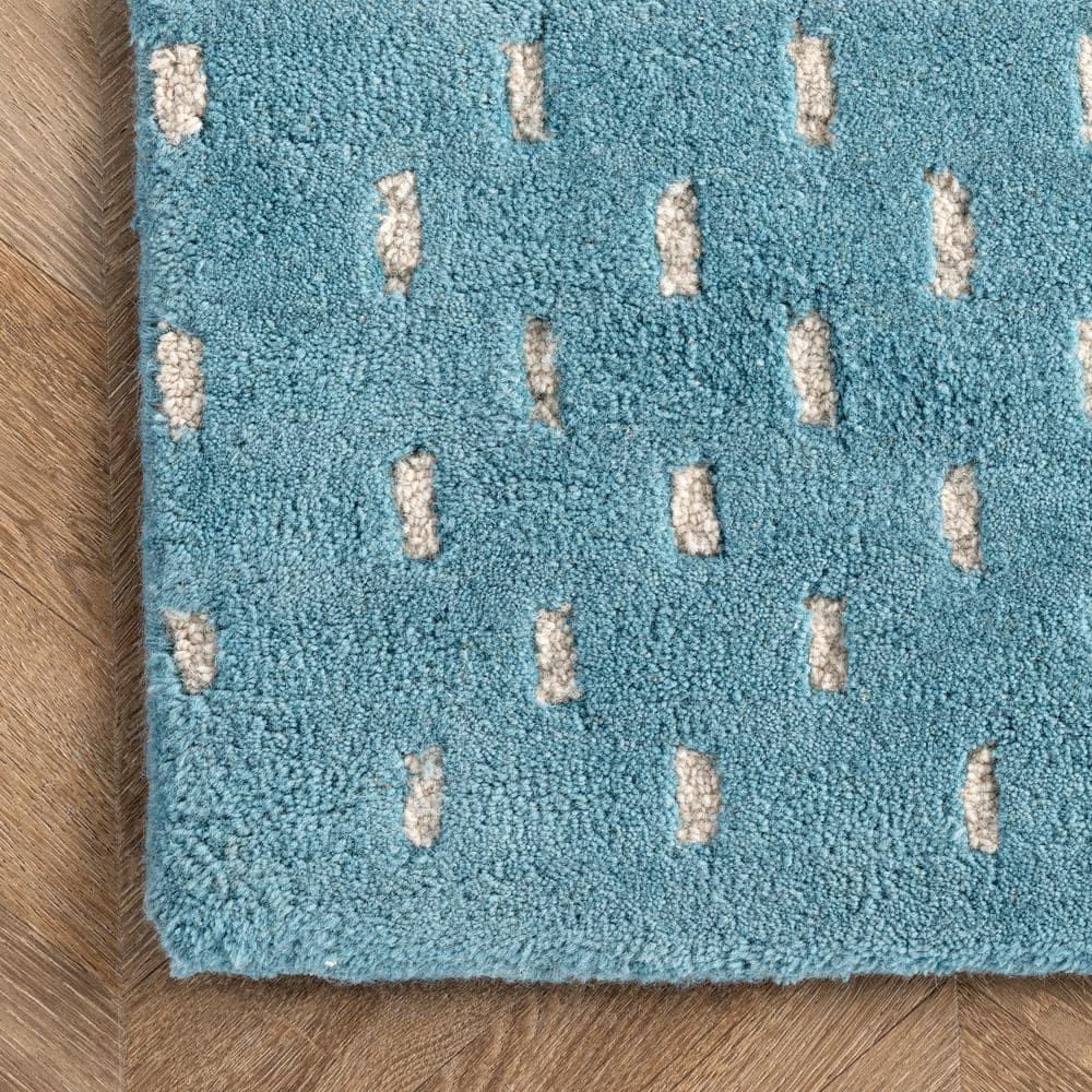 Nuloom Mandia Striped Wool Area Rug, 4' x 6', Baby Blue