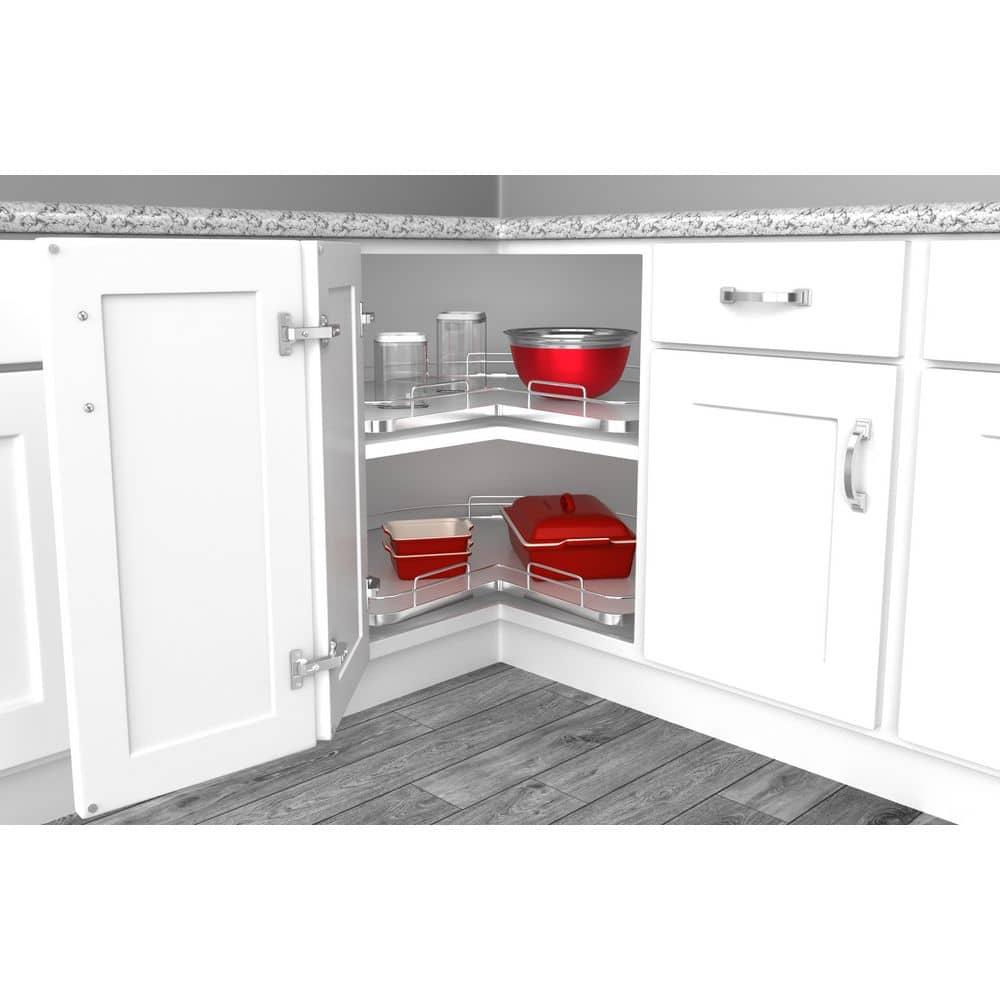 Rev-A-Shelf Rev-A-Shelf Solid Surface Kidney Lazy Susan for Corner Base Cabinet with Swivel Bearing