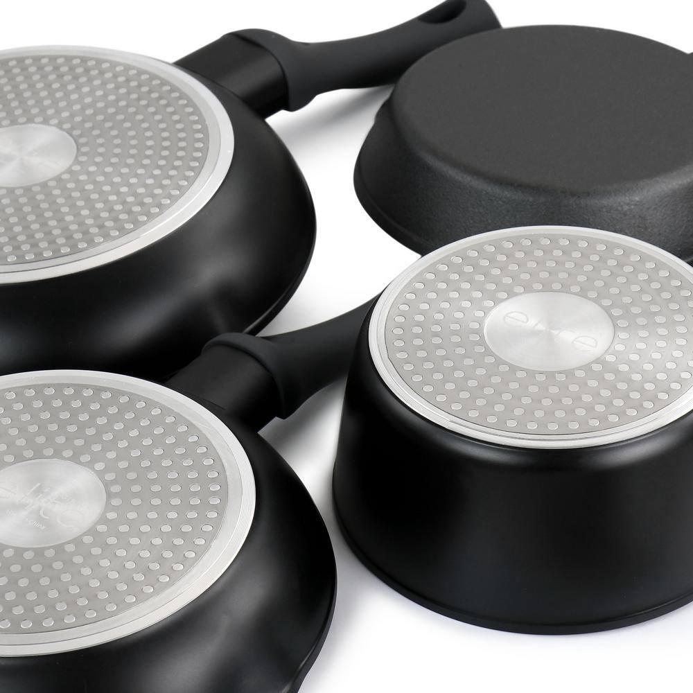 Gibson Elite Soho Lounge 15 Piece Non Stick Cookware Combo Set in Black