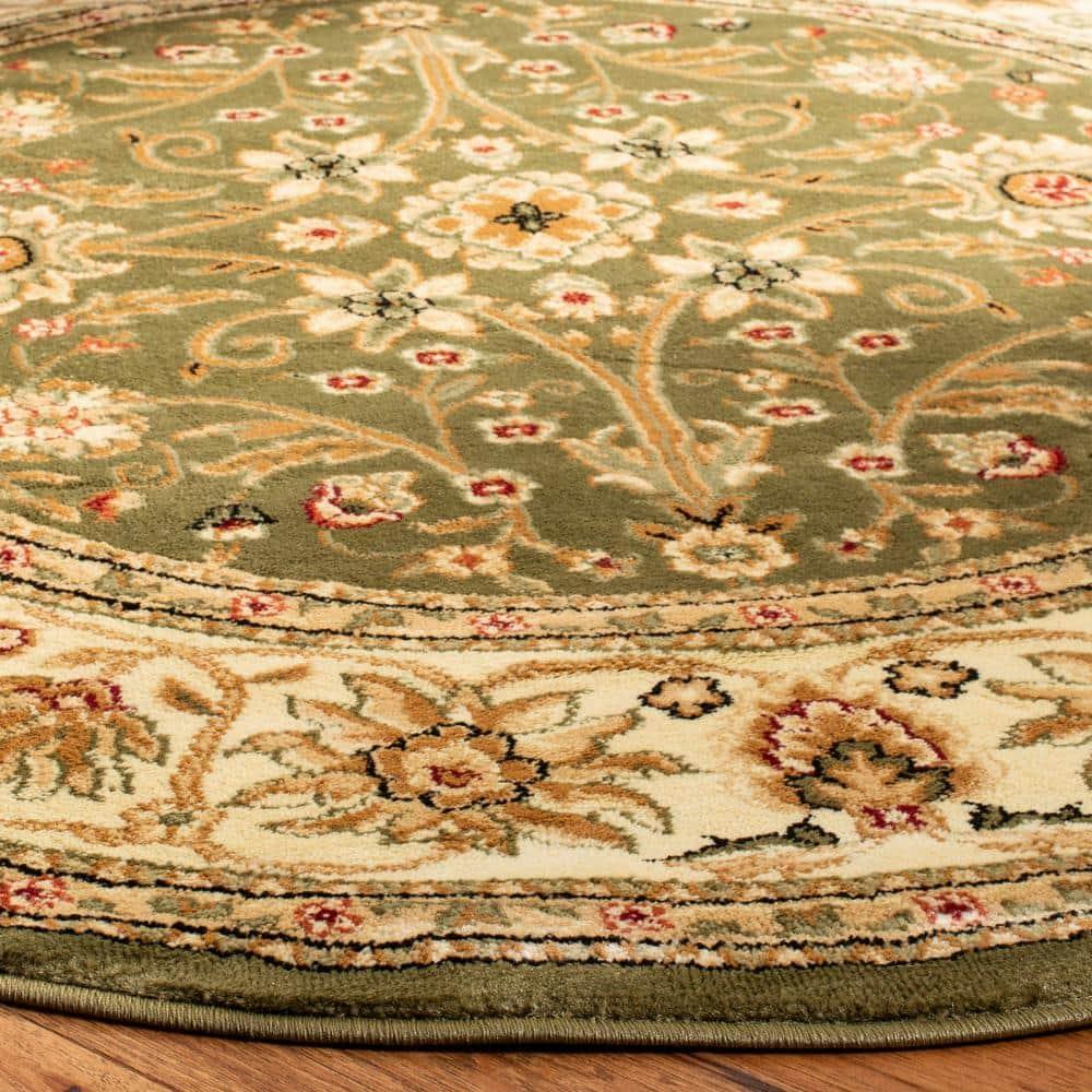 Lyndhurst LNH212 Power Loomed Area Rug - Sage/Ivory - 8' Round - Safavieh
