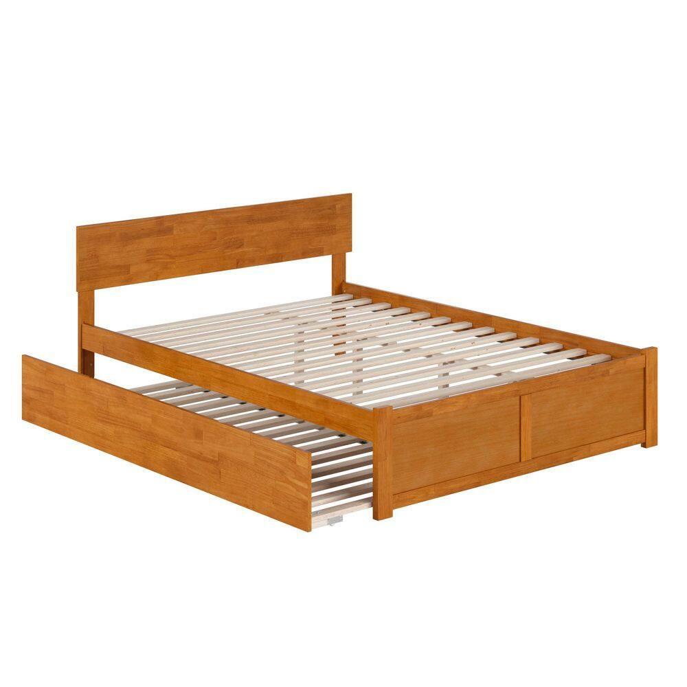 AFI Furnishings Orlando Solid Wood Platform Bed with Panel Footboard & Trundle