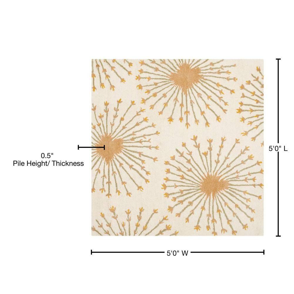 Bella BEL123 Hand Tufted Area Rug - Beige/Gold - 5'x5' - Safavieh.