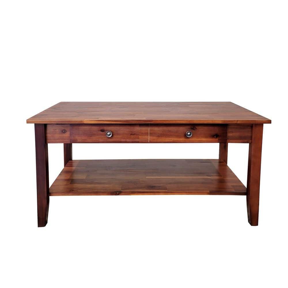 Casual Contemporary Living Solid Acacia Coffee Table - Mahogany
