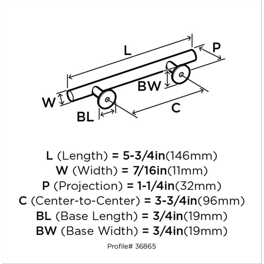 Amerock Radius 3-3/4 inch (96mm) Center-to-Center Champagne Bronze Cabinet Pull