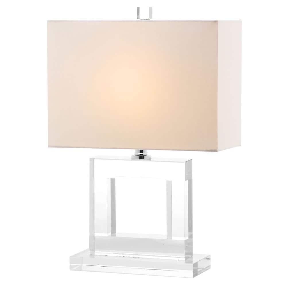 SAFAVIEH Town Square Crystal Lamp | Clear / White |