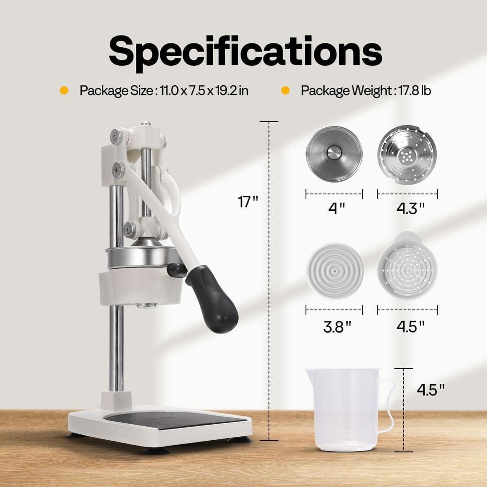 VIVOHOME Stainless Steel Black Manual Hand Press Orange Juicer Machine