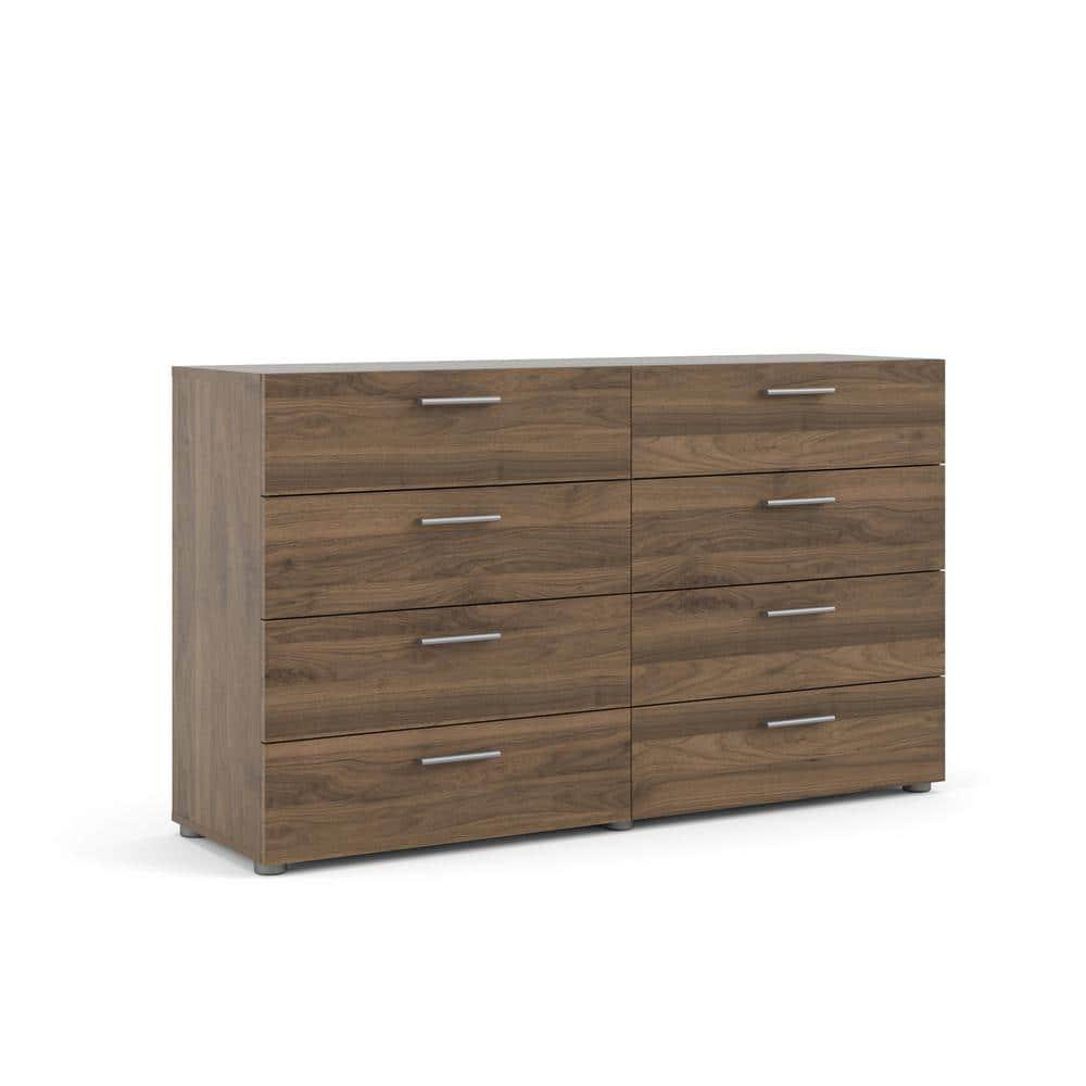 Tvilum Loft 8 Drawer Double Dresser for Adults, Walnut