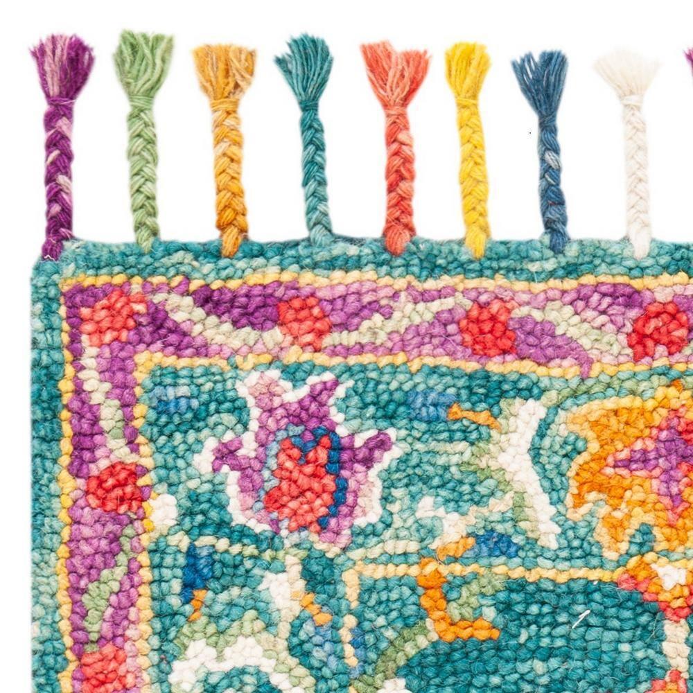 Aspen APN113 Hand Tufted Accent Rug - Turquoise/Purple - 2'3" X 5' - Safavieh.