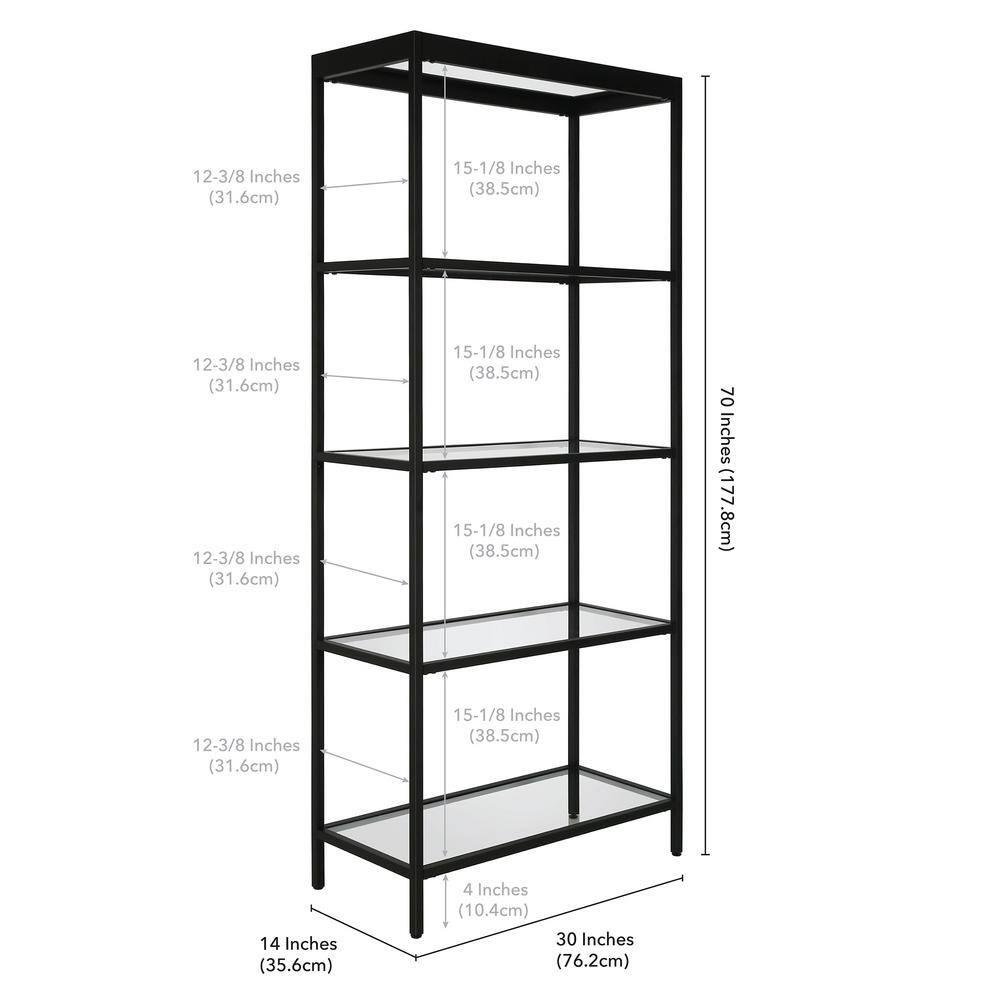 Evelyn&Zoe Alexis 30" Wide Rectangular Bookcase, Blackened Bronze