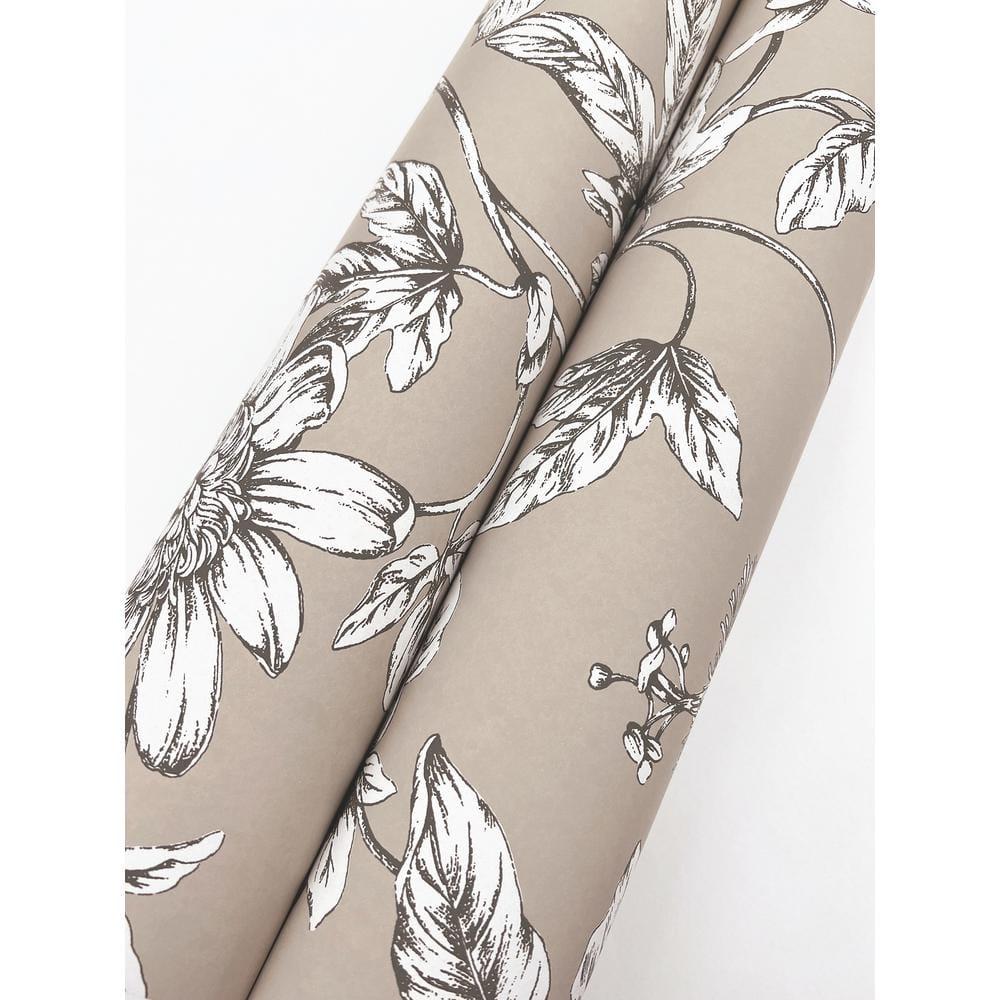 Passion Flower Toile Floral Wallpaper