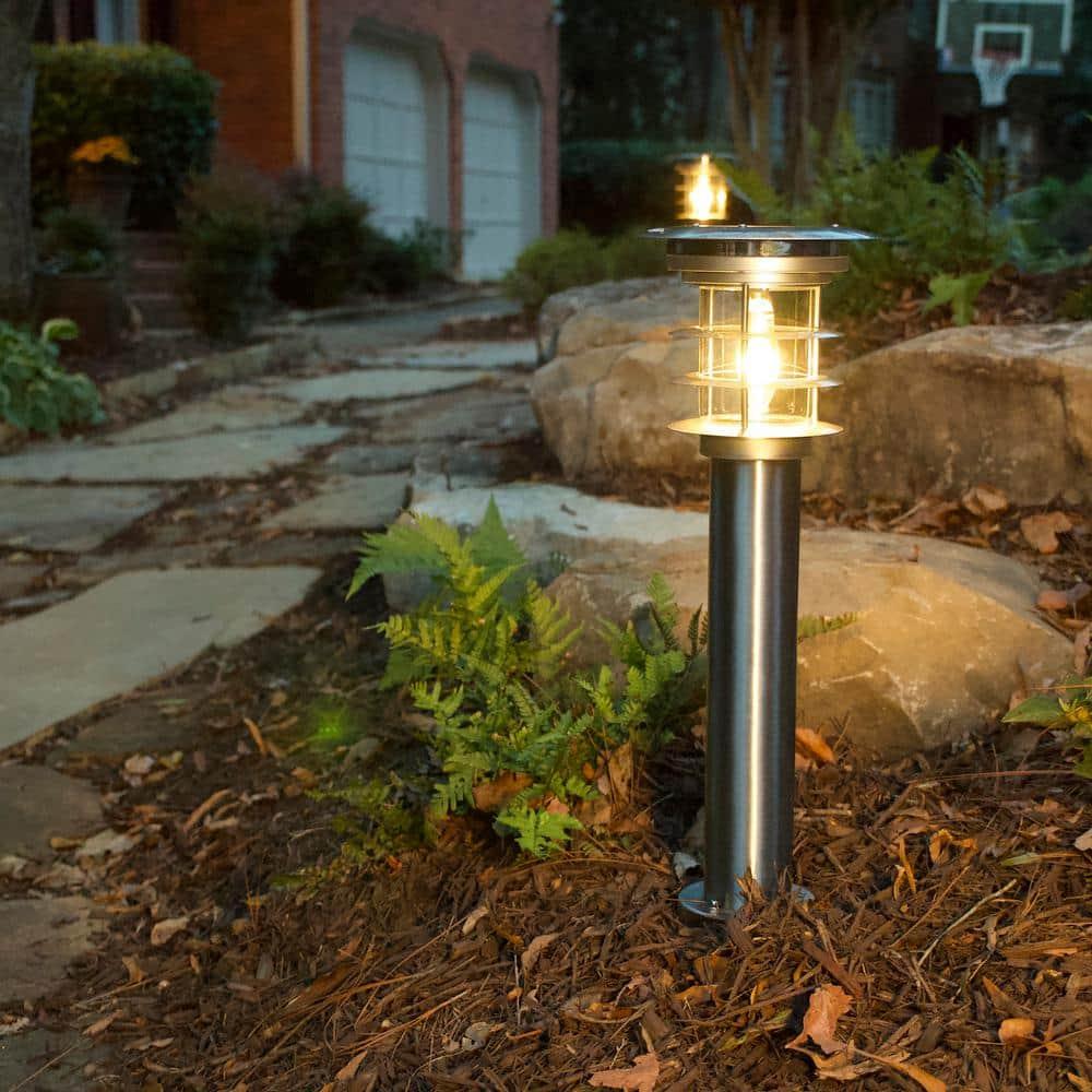 Gama Sonic Stainless Steel Solar Bollard Lamp with EZ Anchor