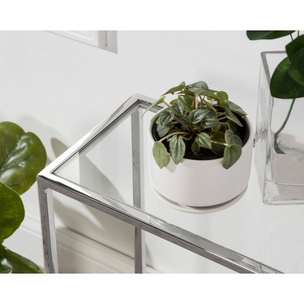 Kate and Laurel Jaspur Rectangle Metal Side Table, 16x8x24, Silver