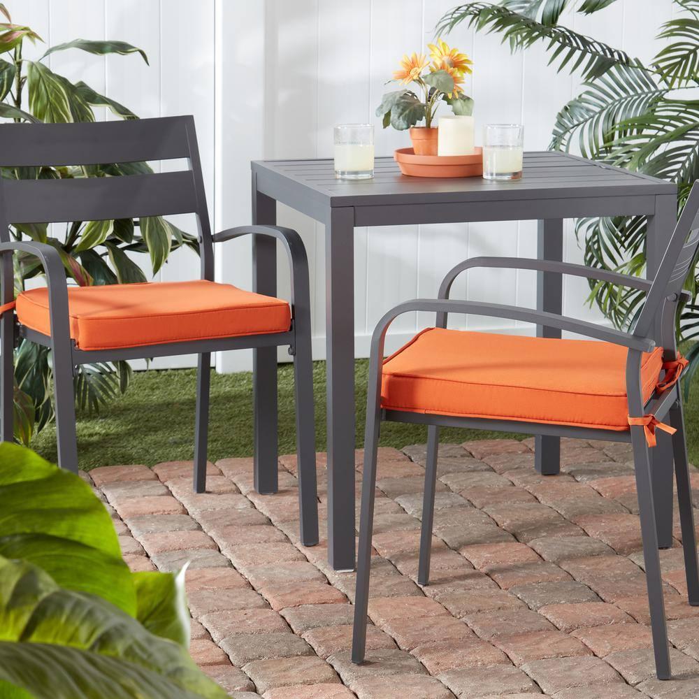 Greendale Home Fashions 18 x 18 in. Rust Square Outdoor Chair Pad (Set of 2)