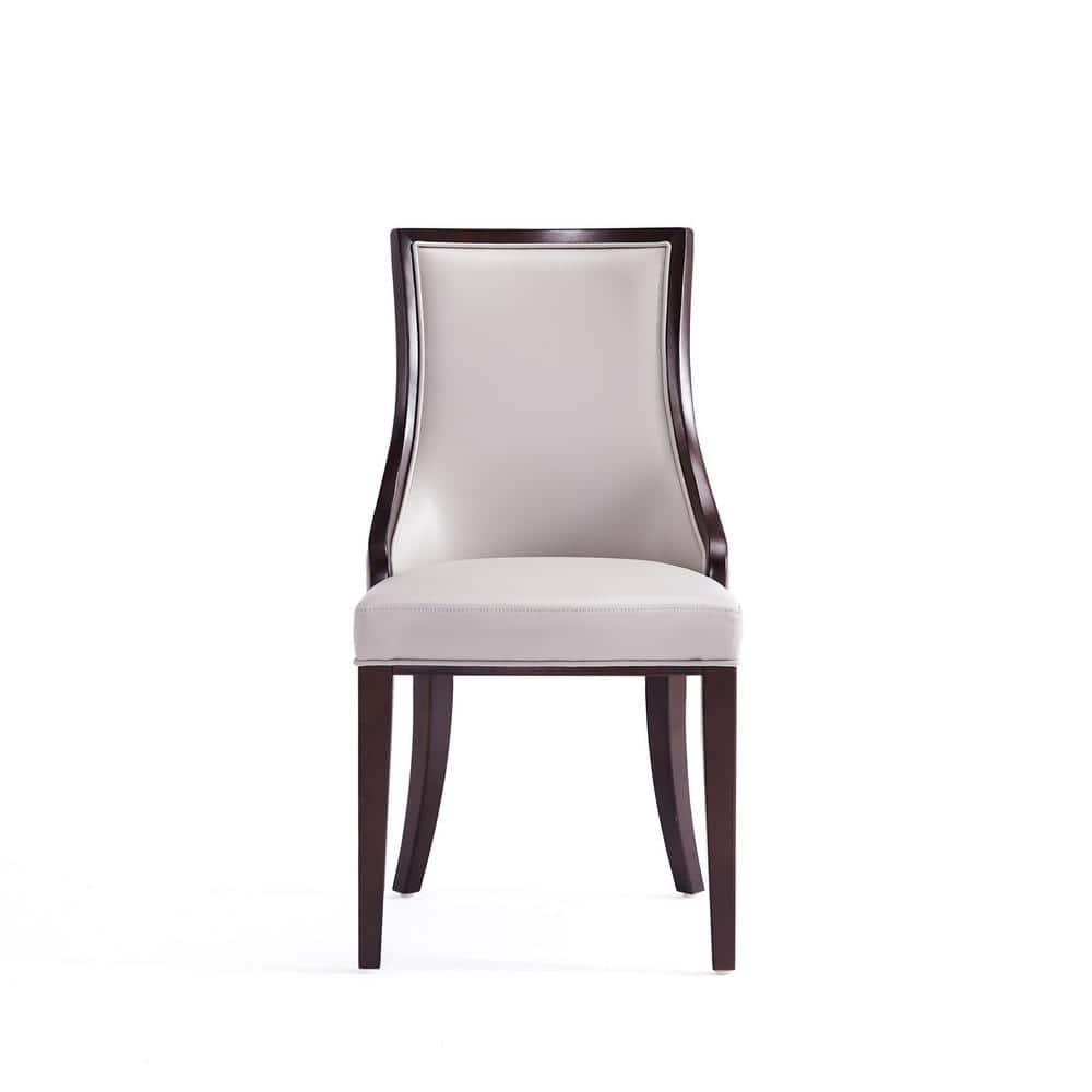 Manhattan Comfort Grand 18.5" Faux Leather Dining Chair in Gray (Set of 4)