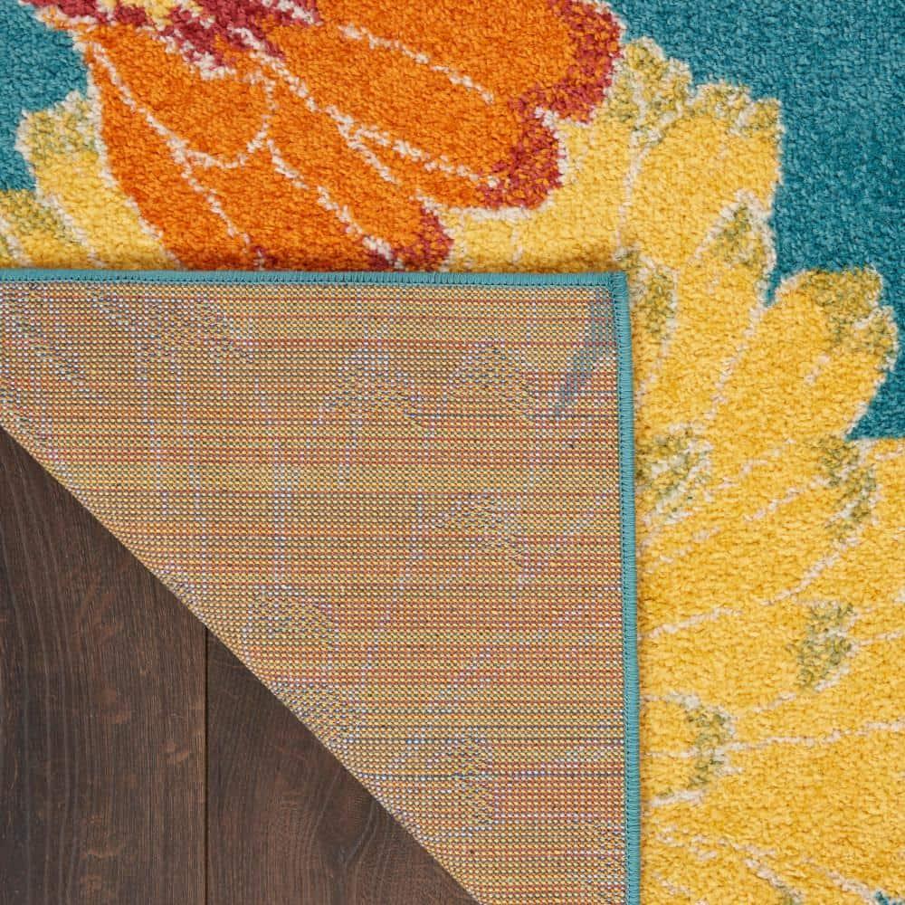 Nourison Allur Oversized Flowers Indoor Area Rug Turquoise Multicolor 2' x 3'