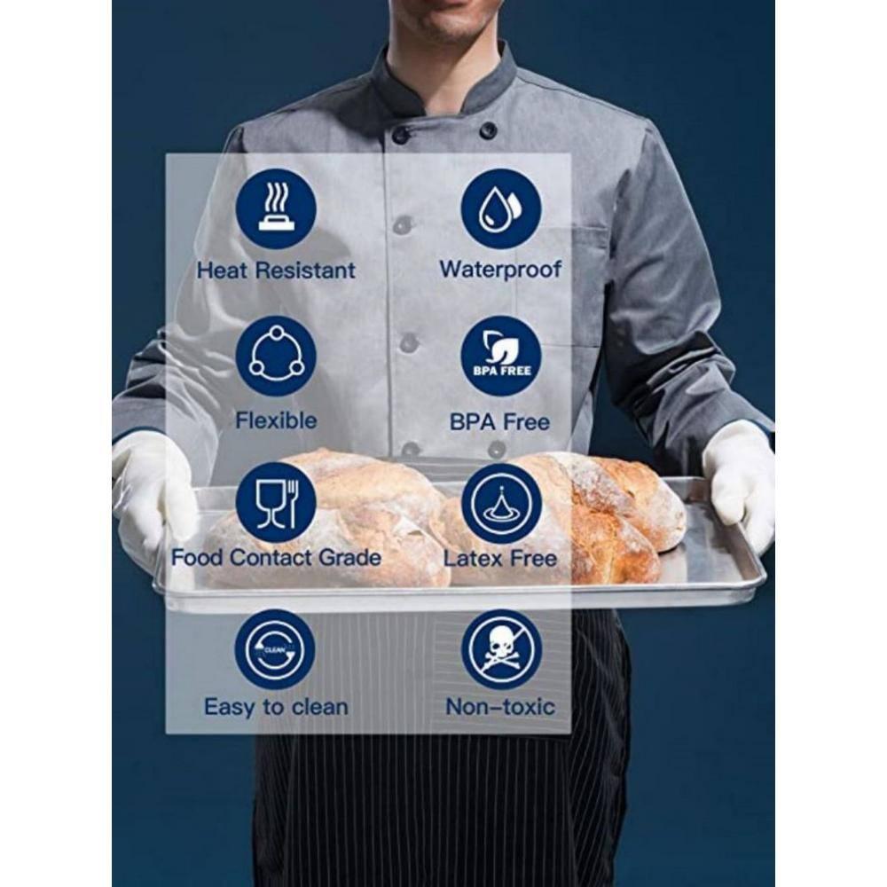 LANON Protection Wahoo Liquid Silicone Smoker Oven Gloves, Food-Contact Grade, Heat Resistant Gloves for Cooking, Grilling, Baking, White, L/9