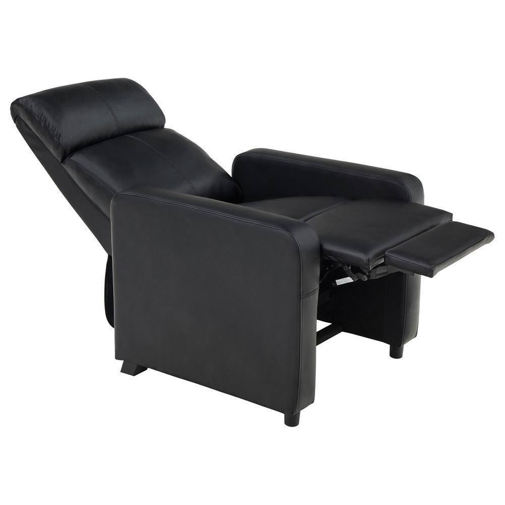 Coaster Toohey Faux Leather Home Theater Push Back Recliner Black