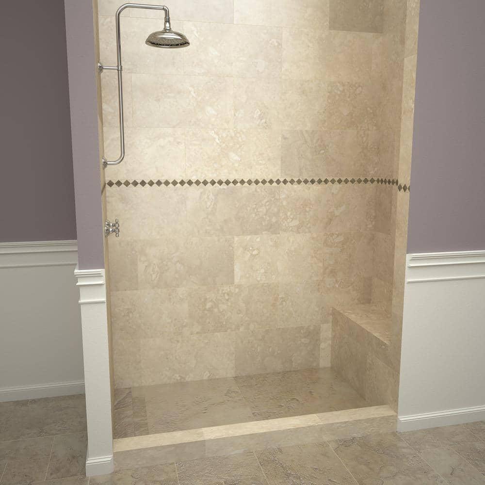 Tile Redi Base'N Bench Single Threshold Shower Base with Bench and Grate