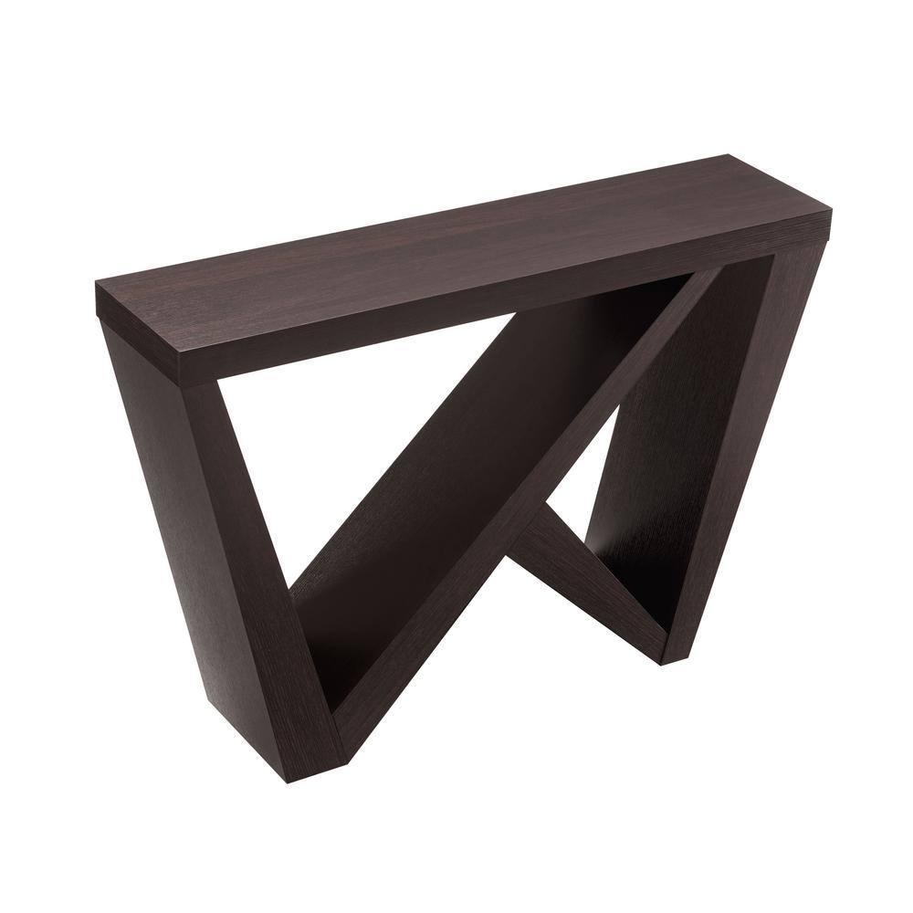 24/7 Shop At Home 48" Sunguard Modern Rectangular Console Table: Geometric Red Cocoa Design