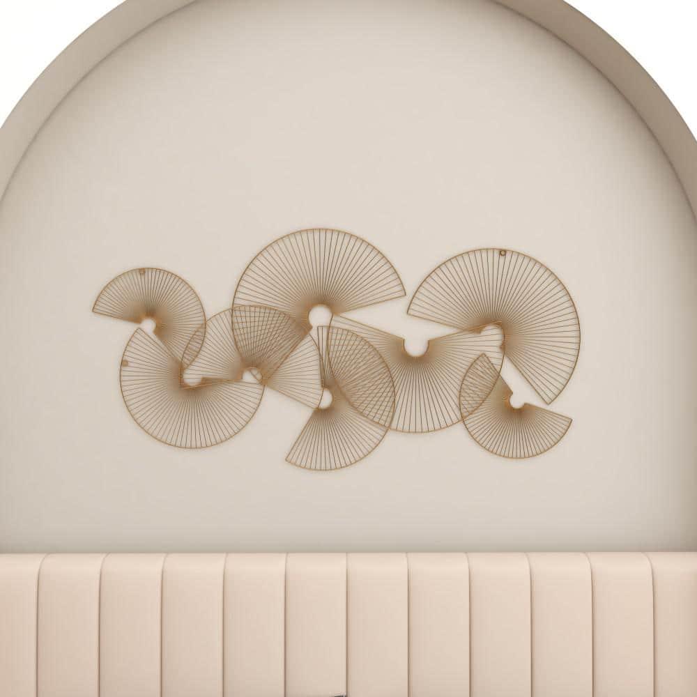 CosmoLiving by Cosmopolitan Gold Metal Half Moon Sunburst Wall Decor