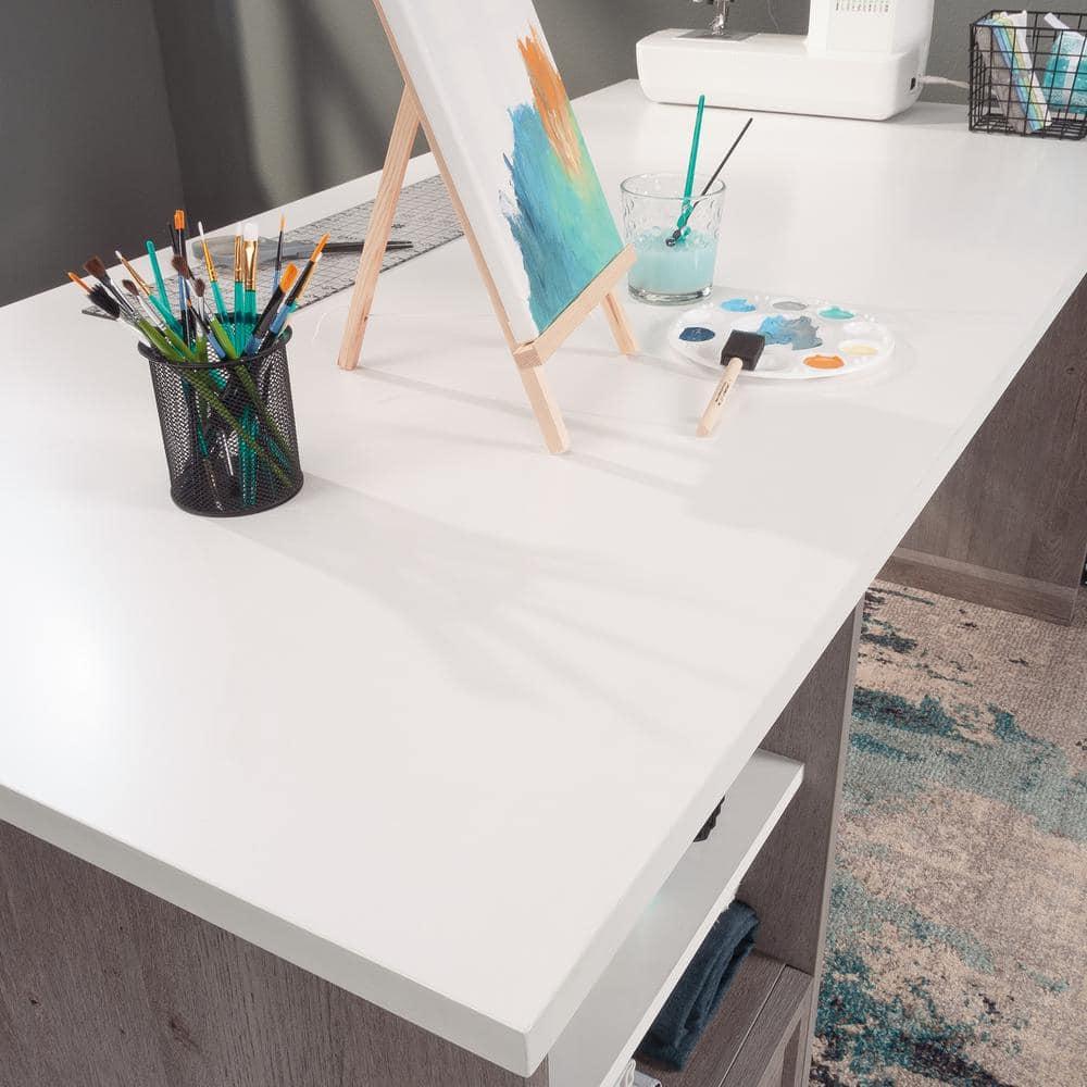 Sauder Craft Pro Engineered Wood Craft Table in Mystic Oak Finish