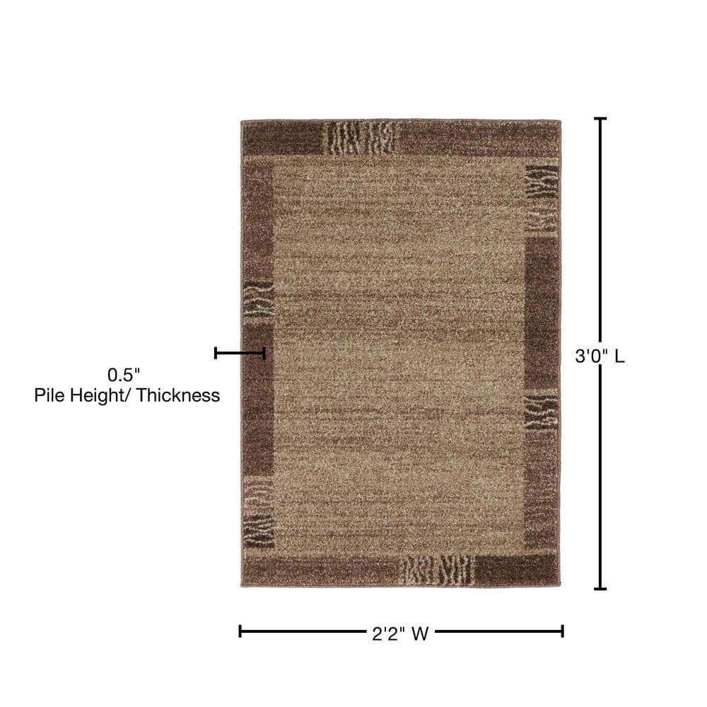 Unique Loom Del Mar Collection Area Rug - Sarah (2' 2" x 3' 1" Rectangle Dark Beige/Brown)