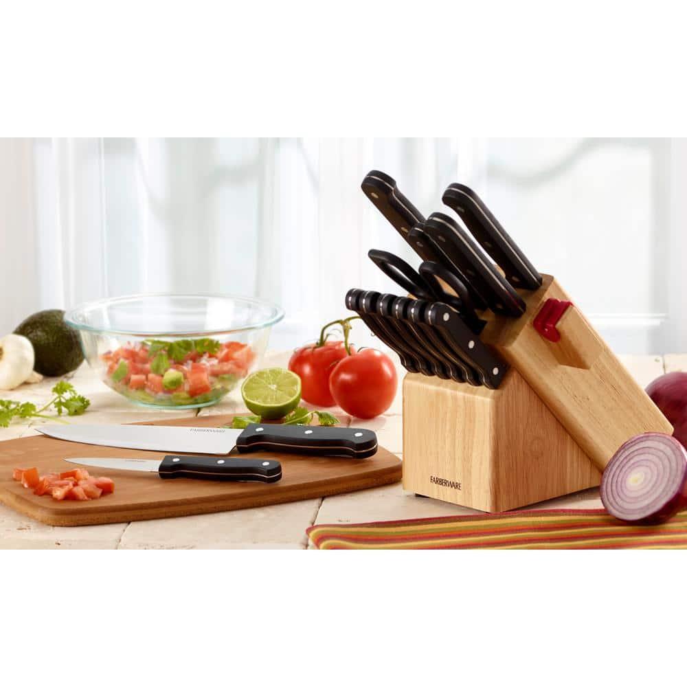 Farberware Farberware Edgekeeper 14-Piece Triple-Rivet Knife Block Set with Built-In Sharpener