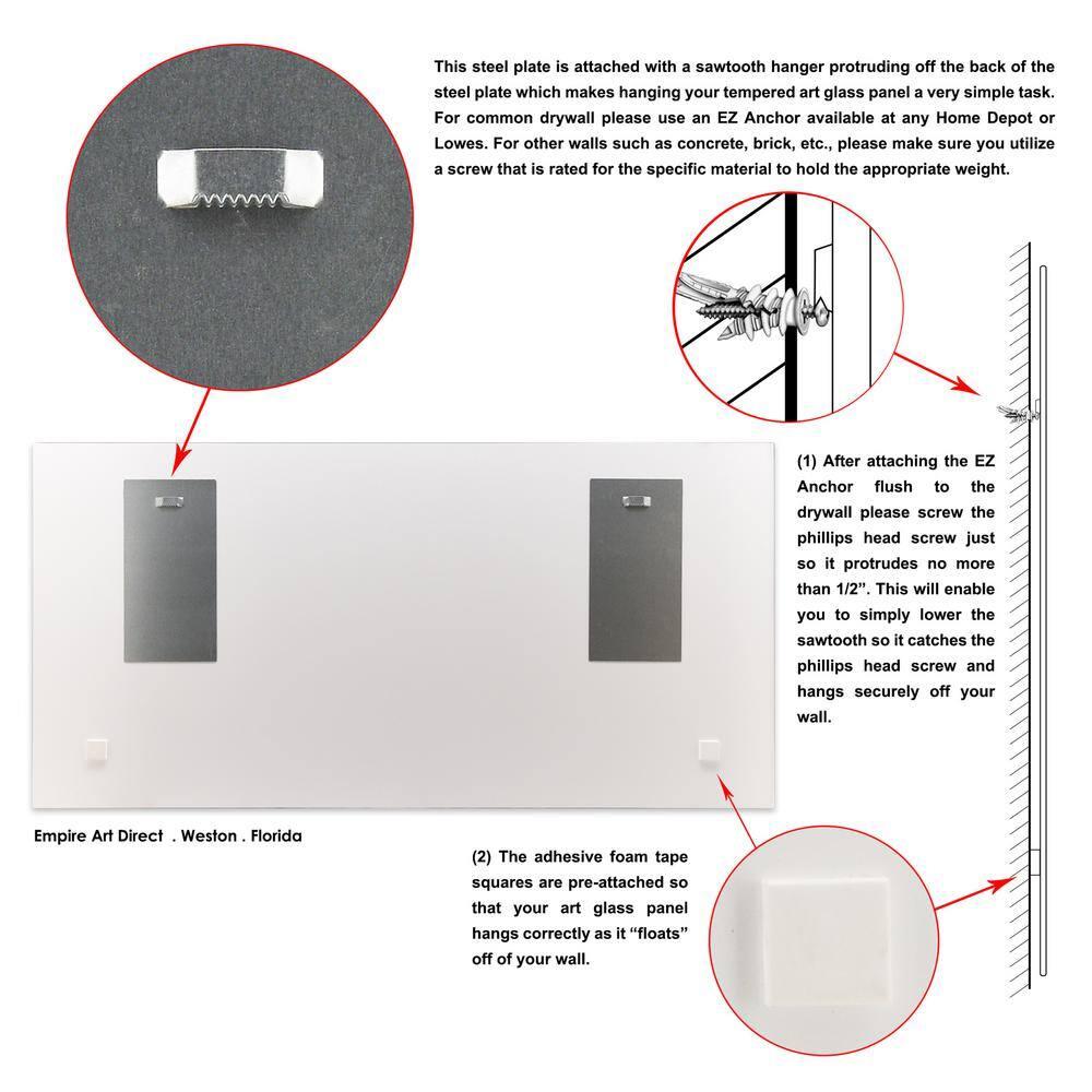 "Flowerscape Portrait" Frameless Free Floating Reverse Printed Tempered Art Glass Wall Art, 24 in. x 48 in.