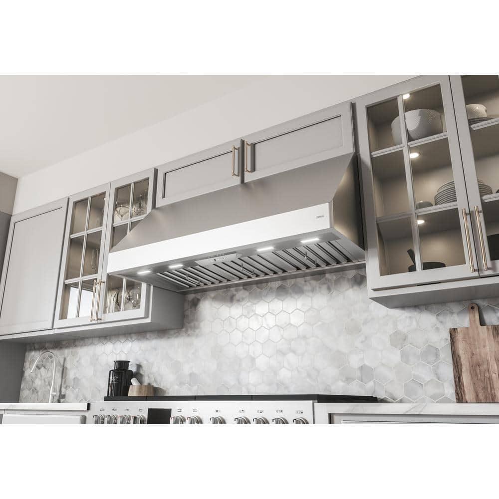 Zephyr Tempest II 48" 650 CFM Wall Mount Range Hood with LED Light in Stainless Steel