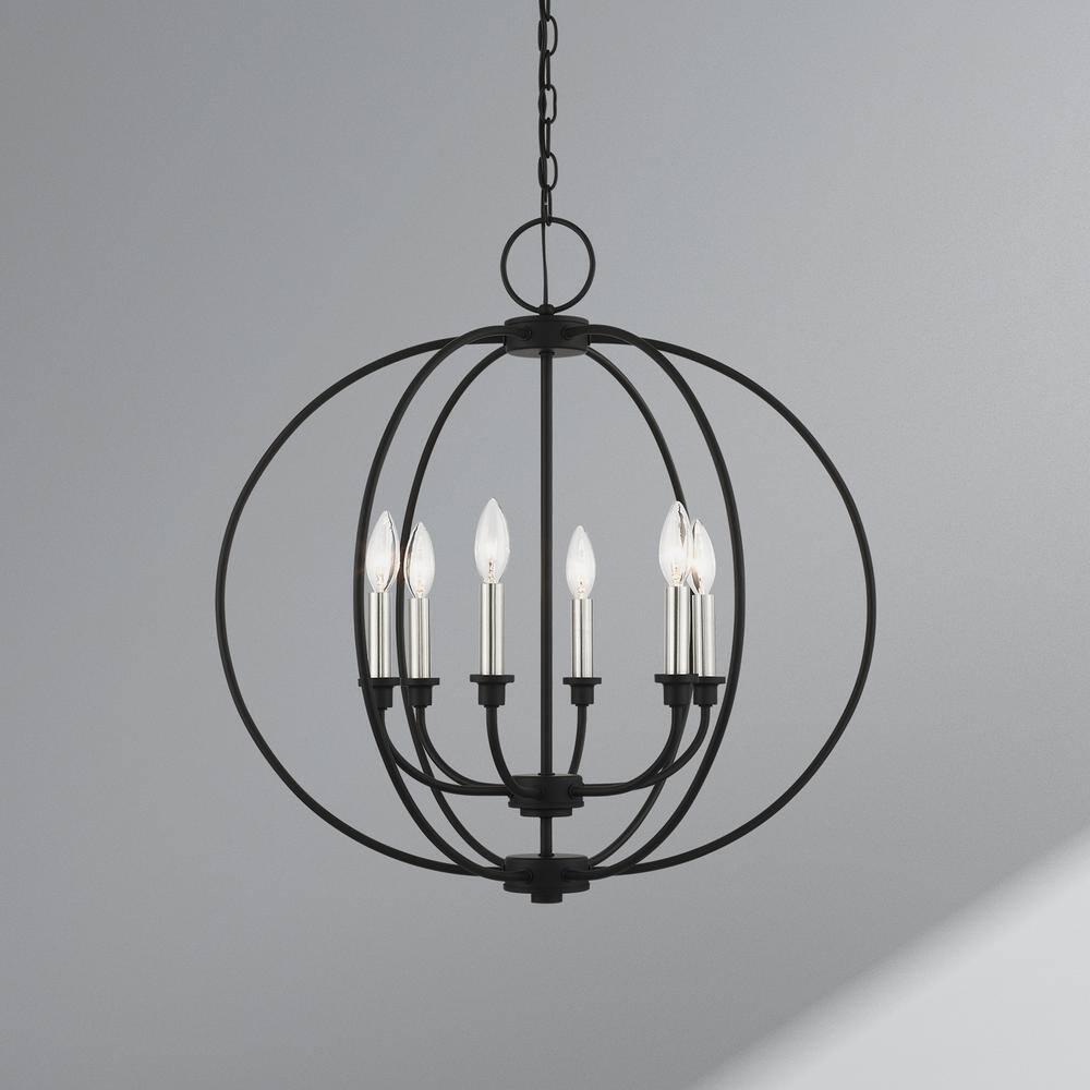 Livex Lighting Milania 6 - Light Chandelier in  Black