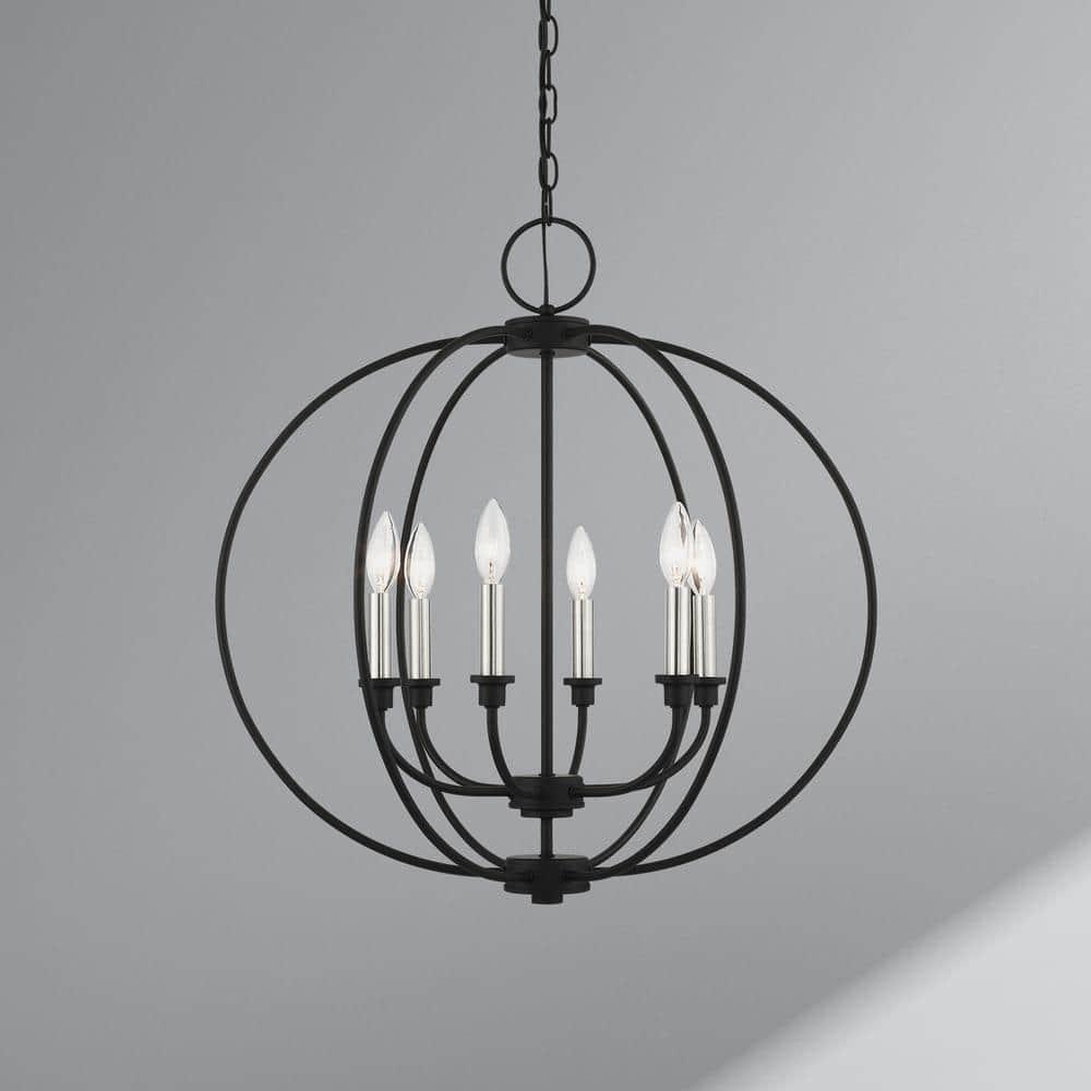 Livex Lighting Milania 6 - Light Chandelier in  Black
