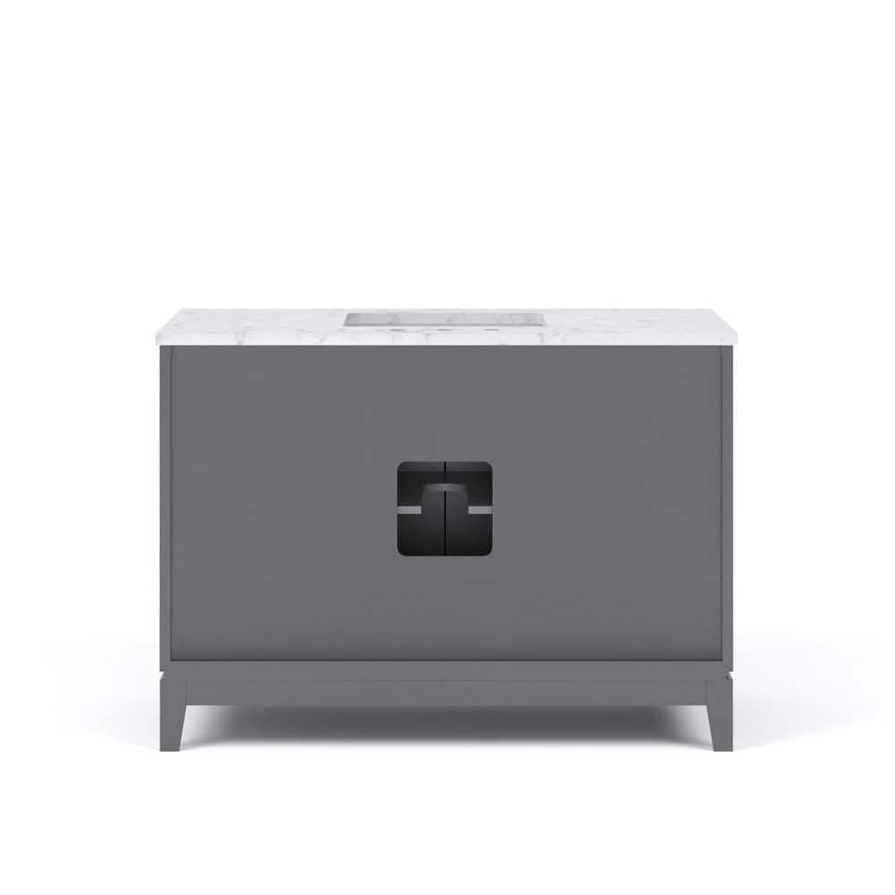 Water Creation Elizabeth 48" Wood Single Bathroom Vanity in Cashmere Gray/Bronze