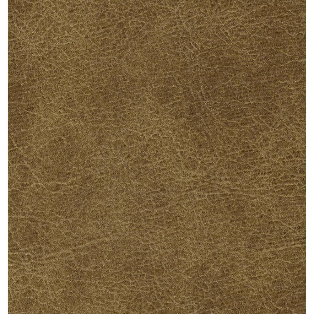 Adryanah Tufted Coffee Table Ottoman Bench - Light Brown Faux Leather