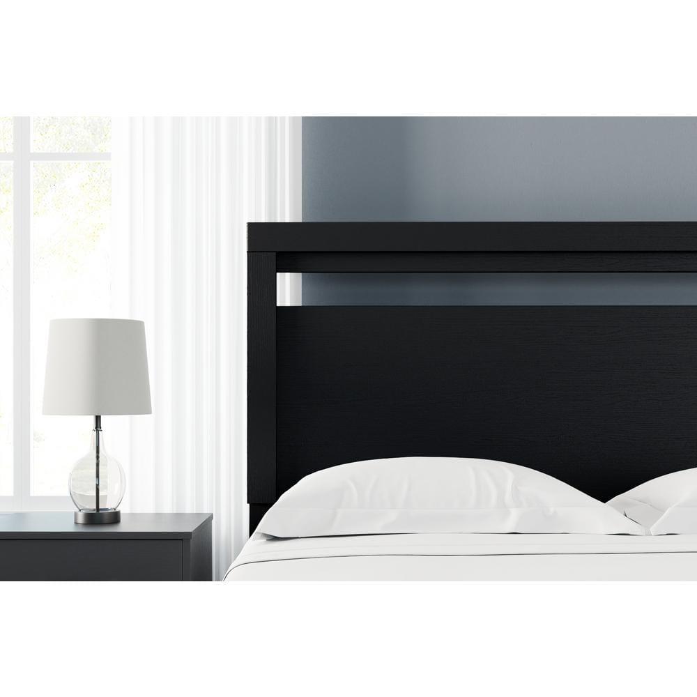 Queen Finch Panel Headboard Black - Signature Design by Ashley: Contemporary Matte Finish, 50.94" Height