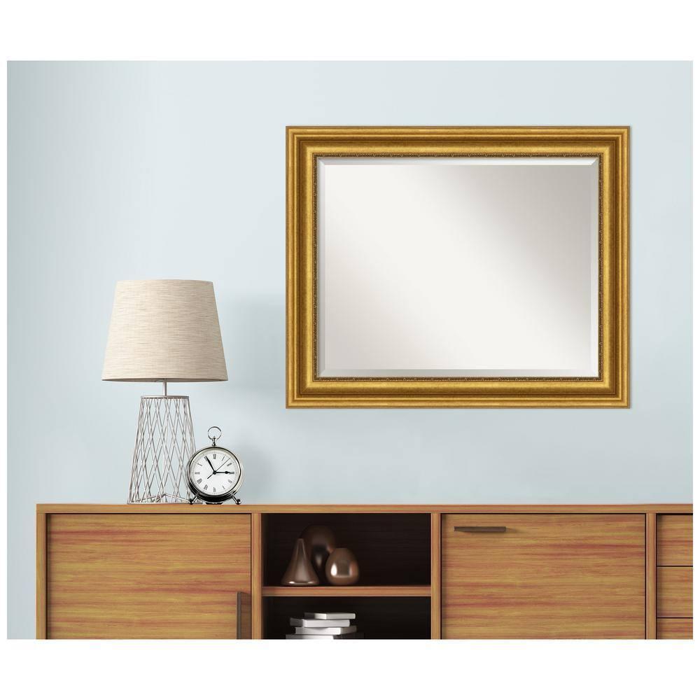 Parlor Gold Rectangular Beveled Bathroom Vanity Mirror