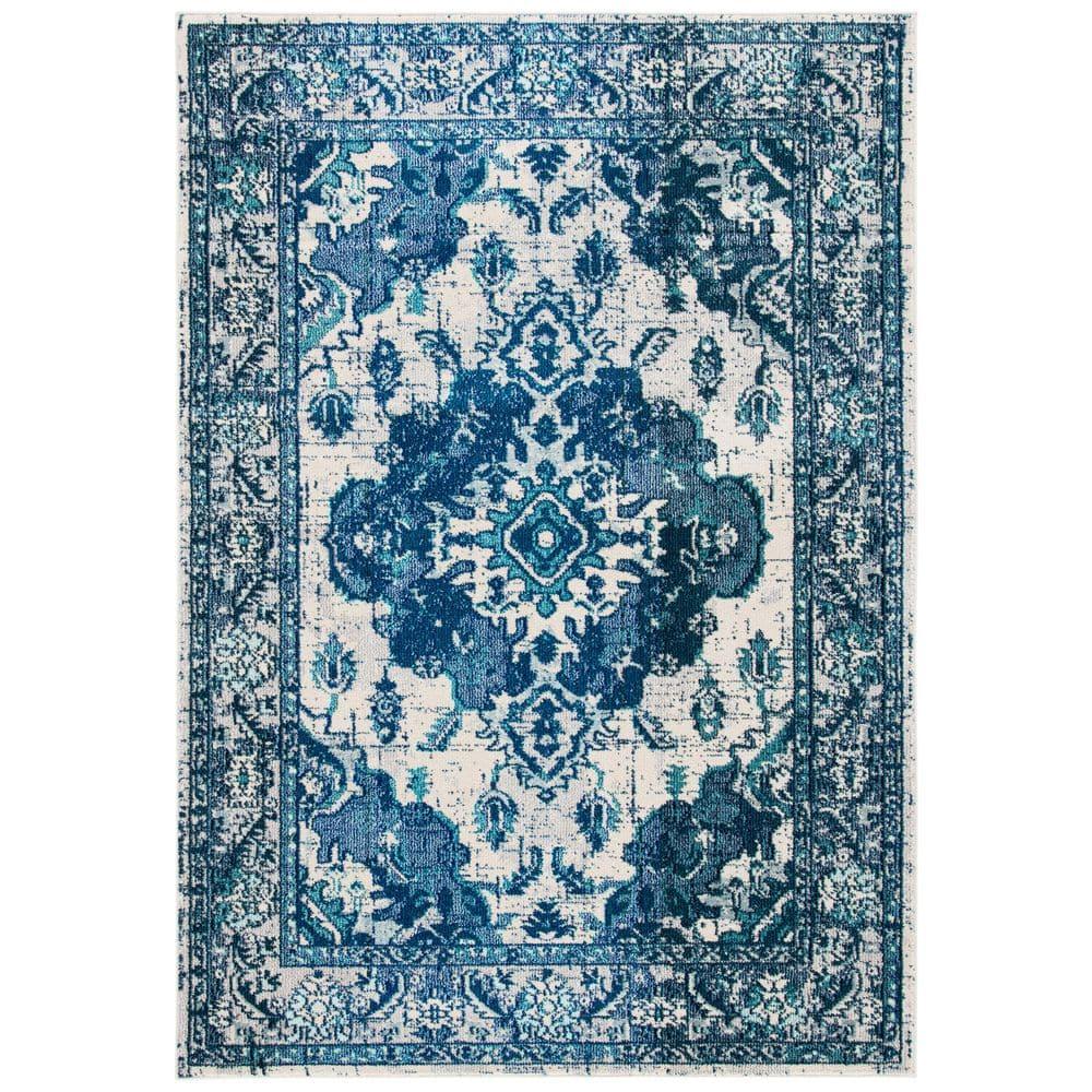 Monaco MNC243 Power Loomed Indoor Area Rug - Ivory/Blue - 8'x10' - Safavieh