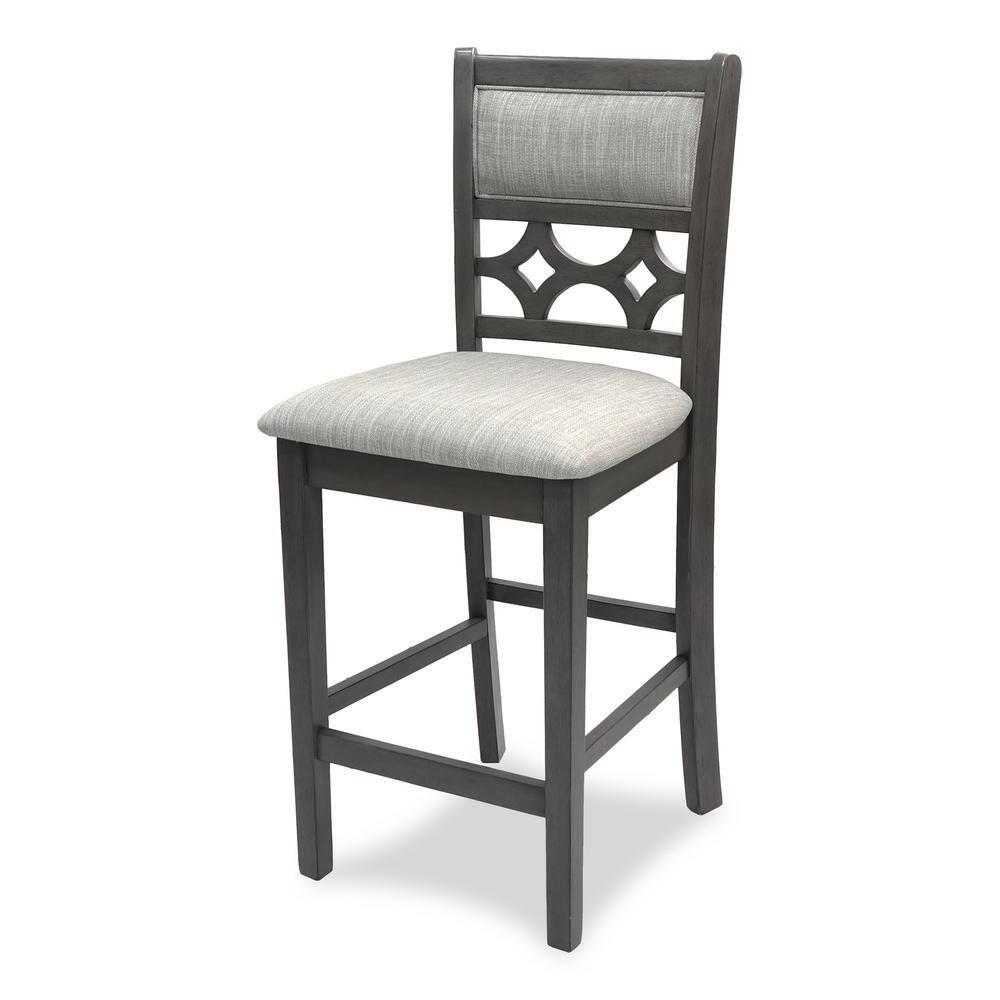 New Classic Furniture Mitchell 5-Piece Transitional Wood Counter Set in Gray