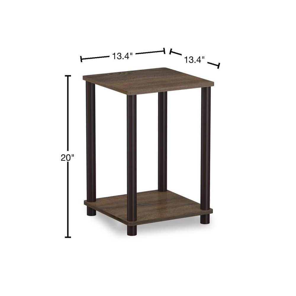 Furinno Turn-N-Tube Haydn End Table, Walnut/Brown