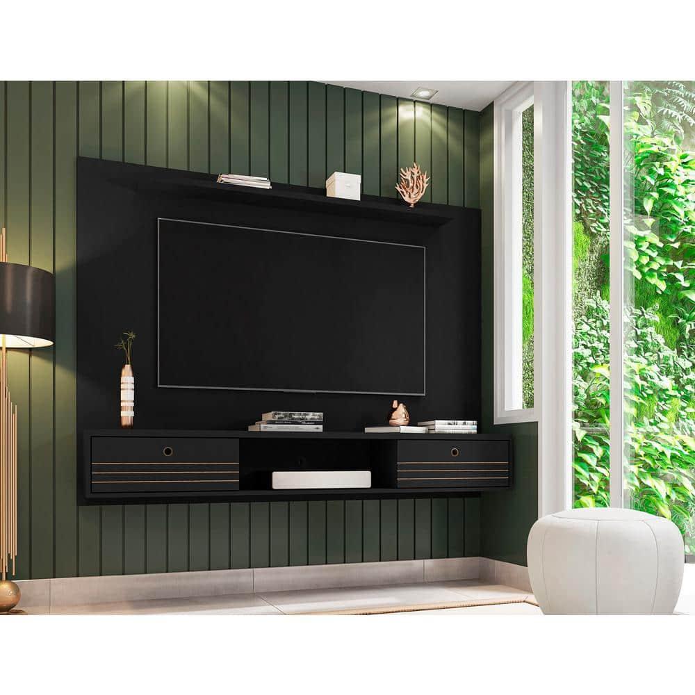 Manhattan Comfort Liberty Wood Entertainment Center for TVs up to 65" in Black