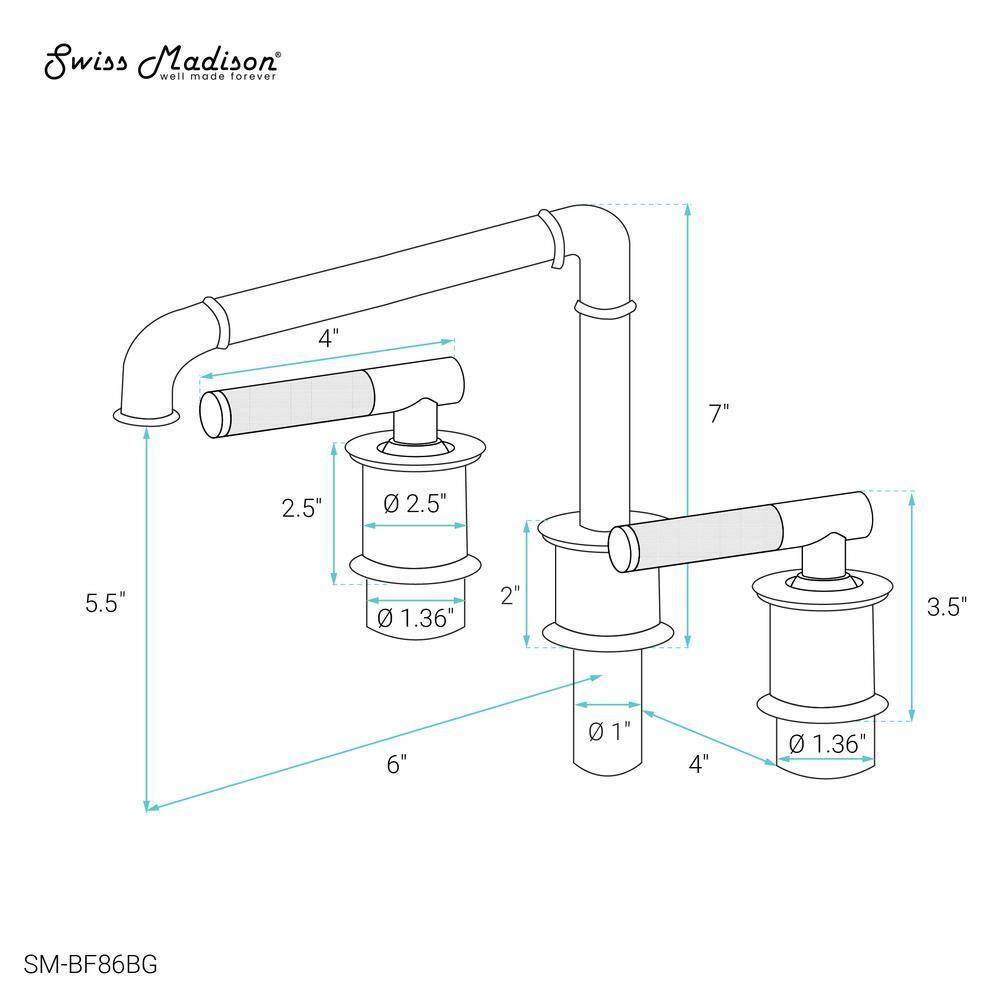 Avallon 8 in. Widespread, Sleek Handle, Bathroom Faucet