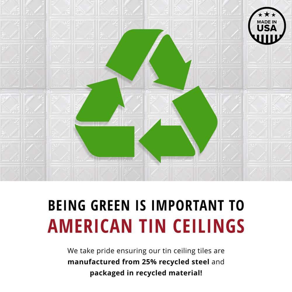 American Tin Ceilings American Tin Cellings Pattern #1 24 x 24 inch Metal Tin Nail-Up Ceiling Tiles (Set of 5) (Covers 20 sq. ft) (Set of 5)