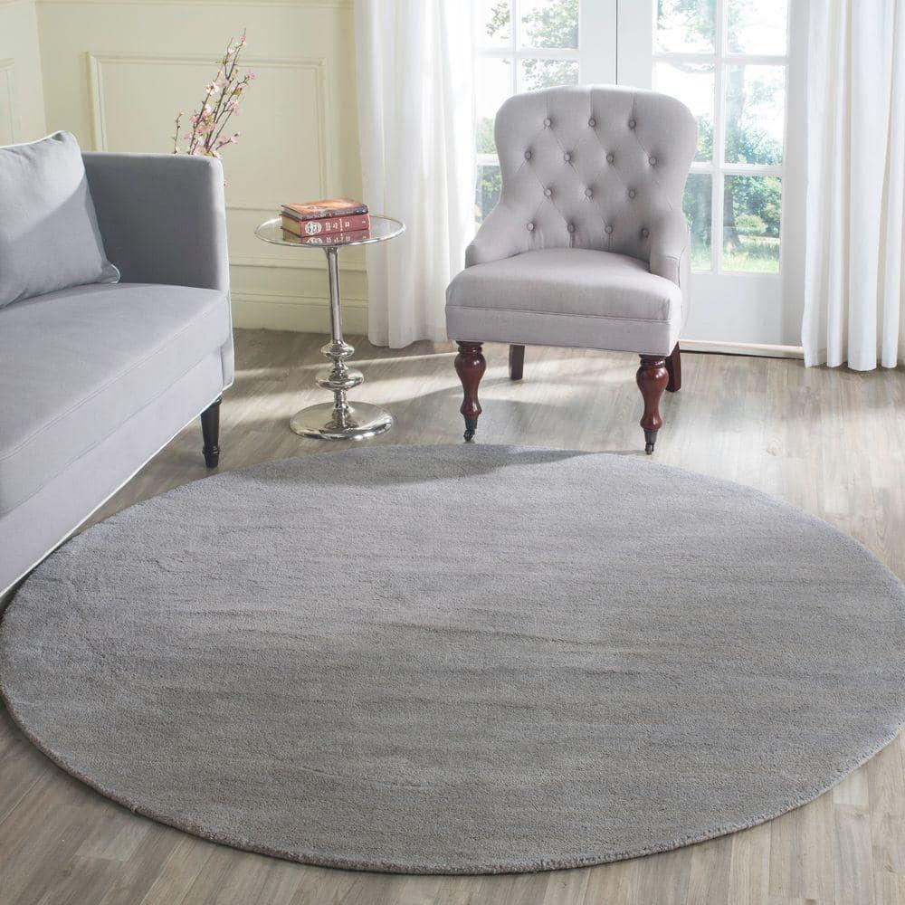 Himalaya HIM610 Handmade Area Rug - 8' Round - Grey - Safavieh