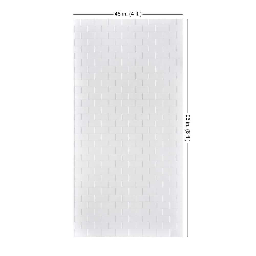 Subway Tile MirroFlex 4ft. x 8ft. Glue Up PVC 3D Wall Panels 96 sq.ft.