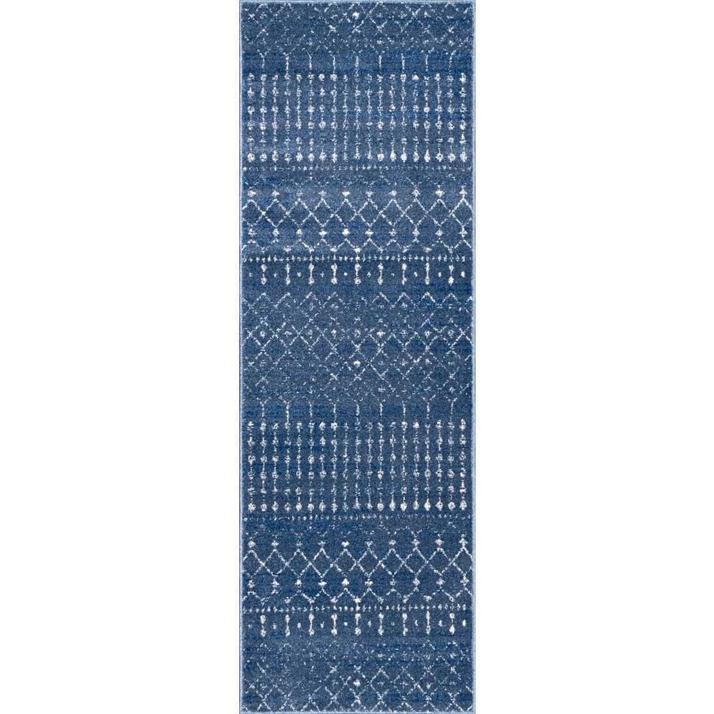 nuLOOM Moroccan Blythe Area Rug, Runner 2' 8" x 8', Dark Blue