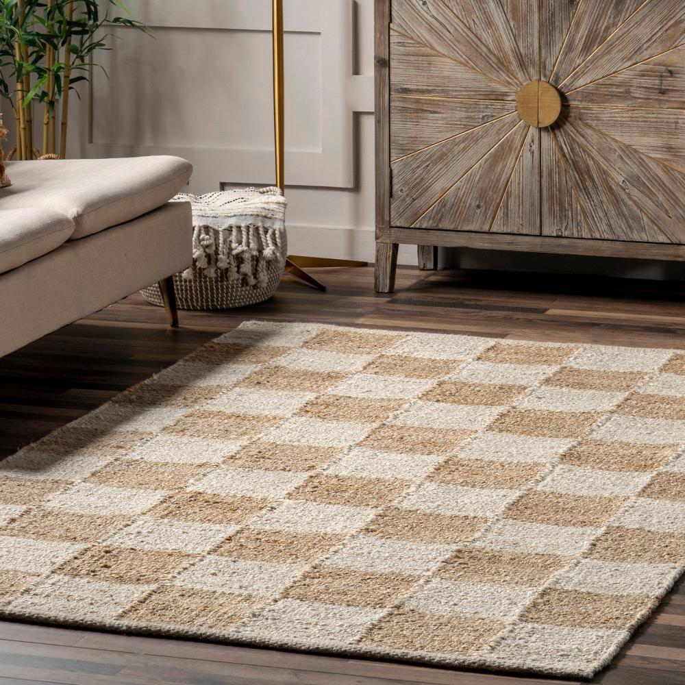 Hokku Designs Izara Checkered Jute Area Rug
