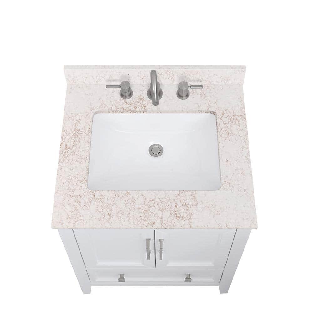 25'' Quartz Single Bathroom Vanity Top with Sink