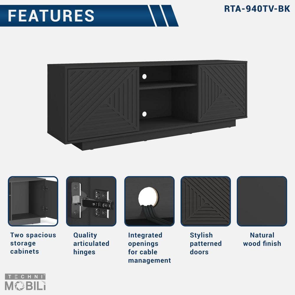George Oliver Techni Mobili Modern TV Stand For Tvs Up To 70"